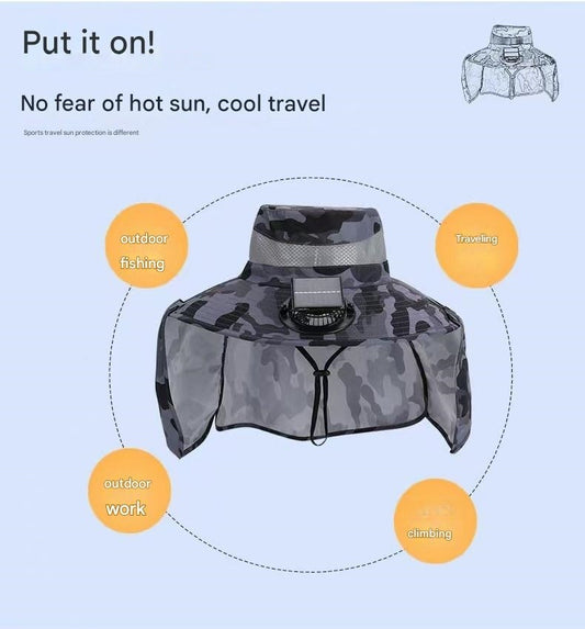 Outdoor fishing hiking Solar Fans hat
