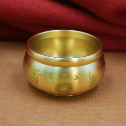 纯铜摆件,聚宝盆香炉家居饰品Solid Copper Decorative Piece, Treasure Pot Incense Burner Home Accessory