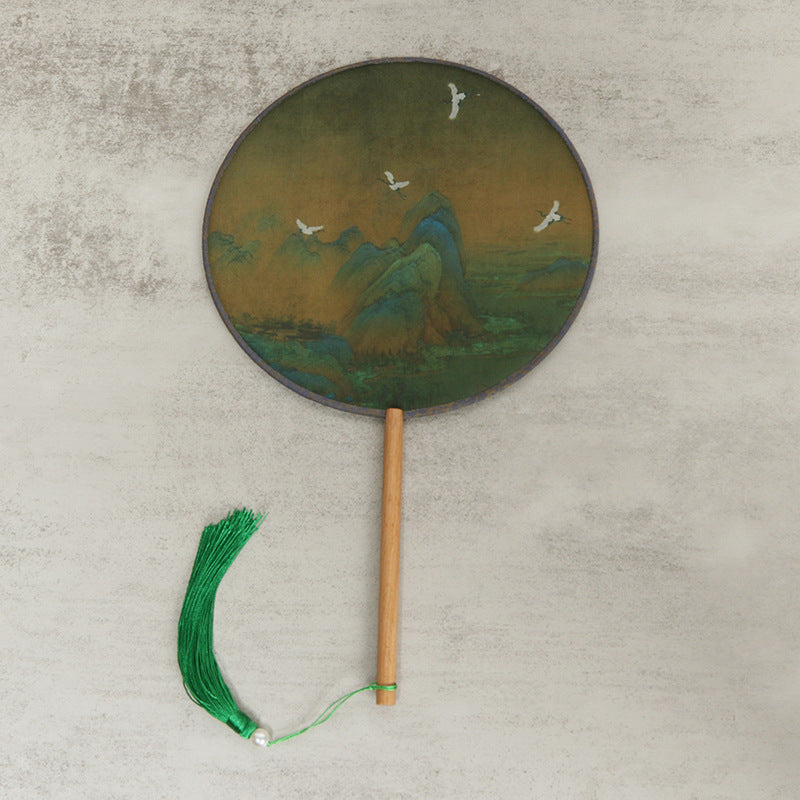 Chinese Style Ancient Fan with Hanfu Cheongsam