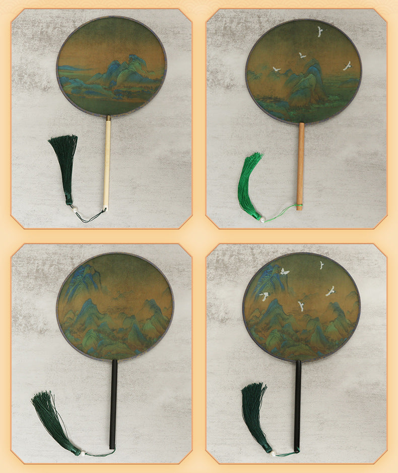 Chinese Style Ancient Fan with Hanfu Cheongsam