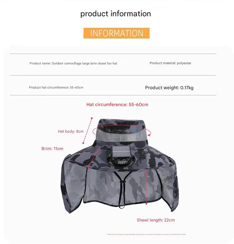 Outdoor fishing hiking Solar Fans hat