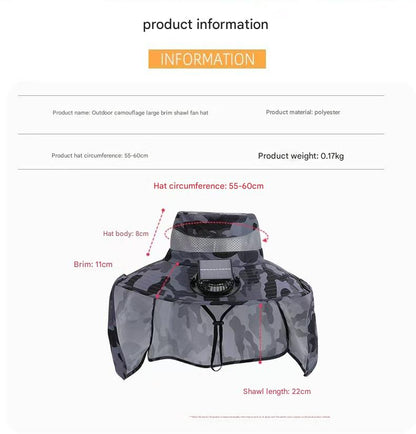 Outdoor fishing hiking Solar Fans hat