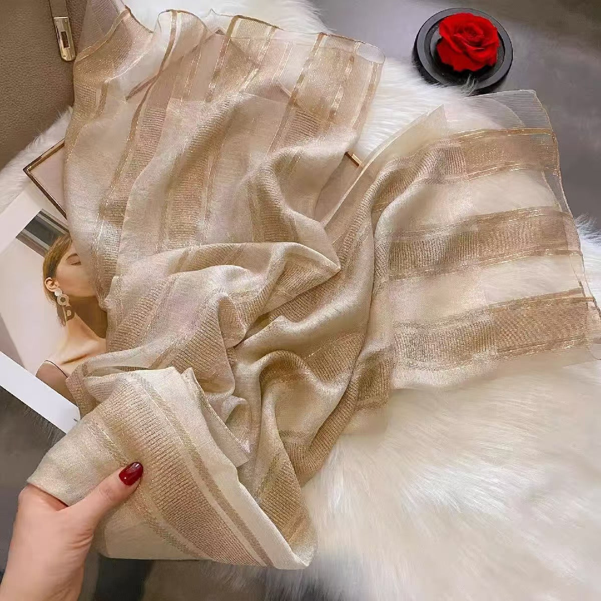 AGOCRIVI mulberry silk wool scarf fall and winter models