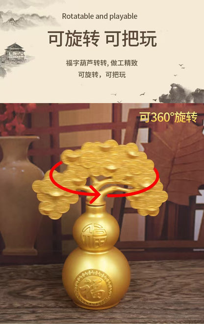 Chinese home furnishings feng shui good luck copper gourd money tree