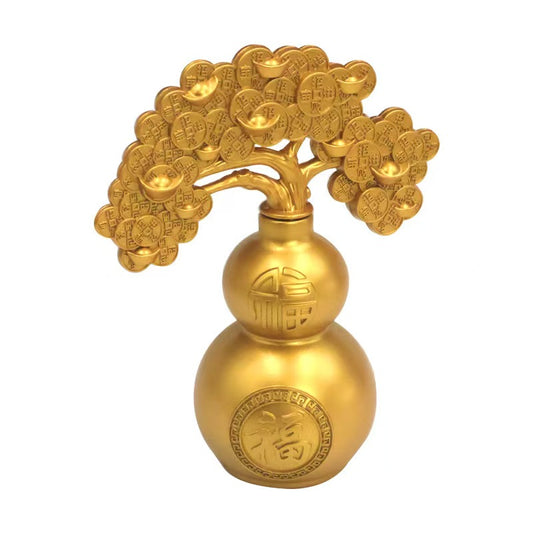 Chinese home furnishings feng shui good luck copper gourd money tree