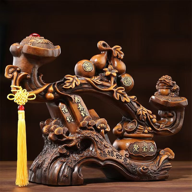 福祿如意，葫蘆如意家居玄關開業喬遷擺件Good Fortune and Prosperity, Gourd-Shaped Ruyi Home Decor for Entrances, Grand Openings, and Housewarmings