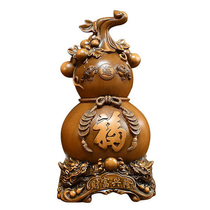 双龙葫芦摆件福禄兴隆家居礼物16*15*32cmDouble Dragon Gourd Ornament Prosperity and Fortune Home Gift 16*15*32cm