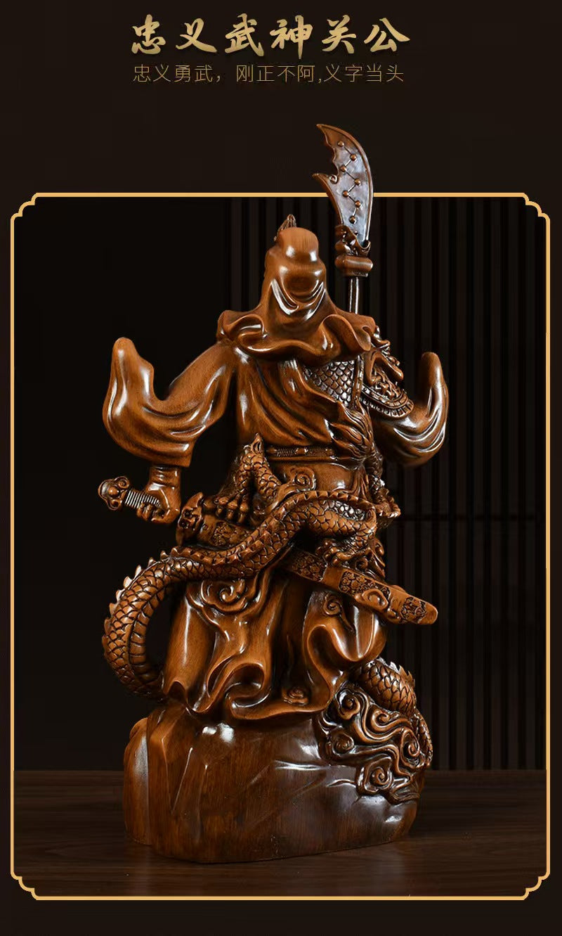 关公摆件客厅玄关办公室开业摆件18*12*39cm