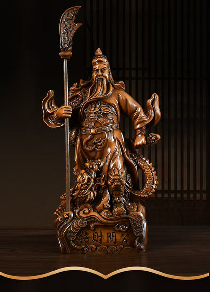 关公摆件客厅玄关办公室开业摆件18*12*39cm