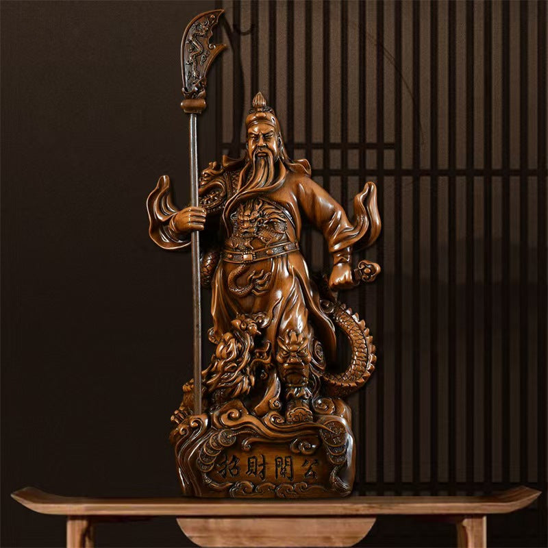 关公摆件客厅玄关办公室开业摆件18*12*39cm