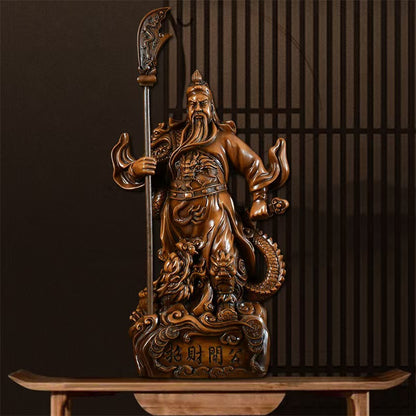 关公摆件客厅玄关办公室开业摆件18*12*39cm