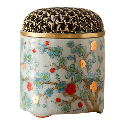 汝窑陶瓷香炉香道沉香檀香熏炉Ru Kiln Ceramic Incense Burner Incense Ritual: Agarwood and Sandalwood Incense Burner